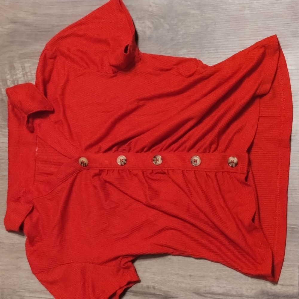 Red corduroy button up crop top